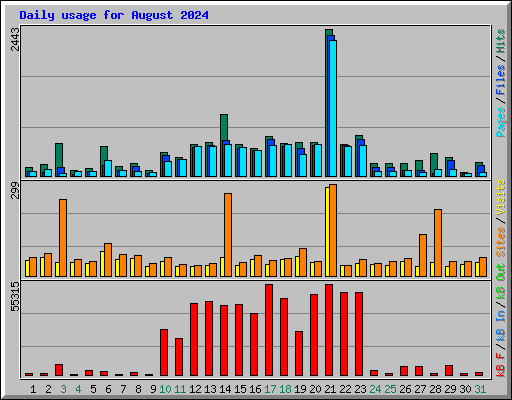 Daily usage for August 2024