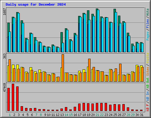 Daily usage for December 2024