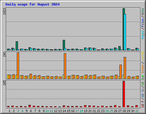 Daily usage for August 2024