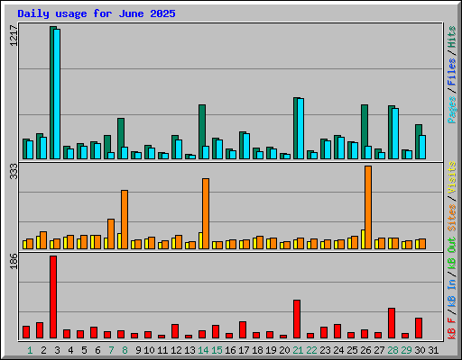 Daily usage for June 2025
