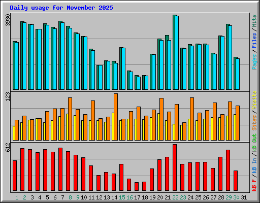 Daily usage for November 2025